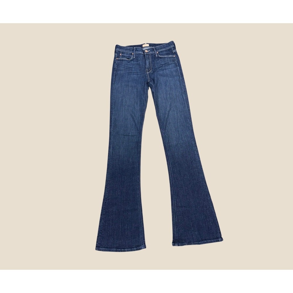 Mother The Runaway Flare Jeans Clean Sweep Dark Wash Tall 34 Inseam Size 28